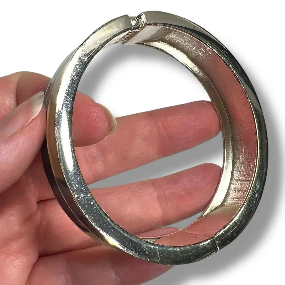 Womens Bangle Cuff Bracelet Fashion Jewelry Blue Cream Silver